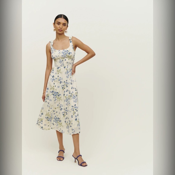 NWT Reformation Darby Sundress in Clarita Blue and White Floral Size Small - Picture 2 of 9
